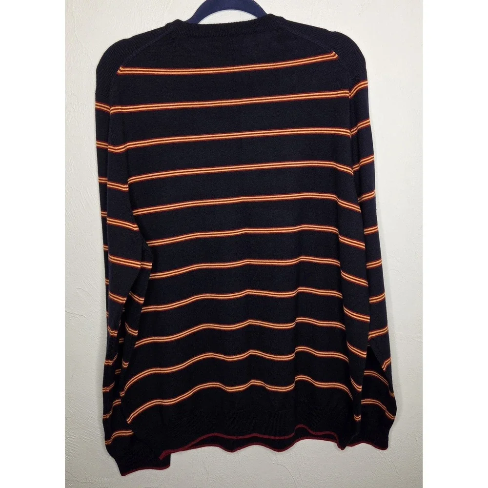 Brooks Brothers Extra Fine Italian Merino Wool Knit Sweater Navy Men's XL *Read